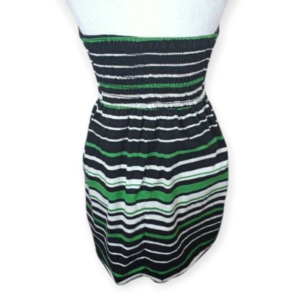 BEBOP GREEN, BLACK, & WHITE STRIPE STRAPLESS DRESS SZ.S EUC. - Picture 5 of 6